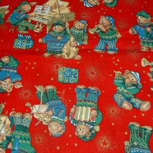  Holiday Fabric Teddy Bear Band 1yd +22 x 44: Everything Else