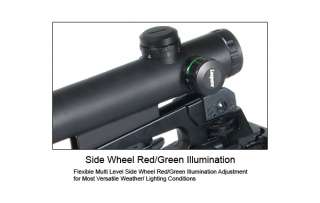  Illuminated 4x Magnification Gun Sight Scope BLACK Tactical Rifle