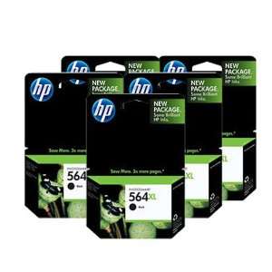  HP 564XL Black Ink Cartridge 5 PACK in Retail Packaging 