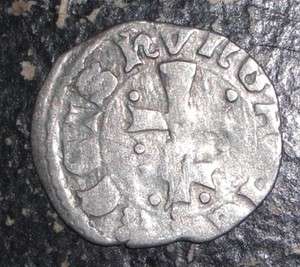 Medieval Hungary, Louis I. 1342   1348 AD. Silver AR Denar cross coin 