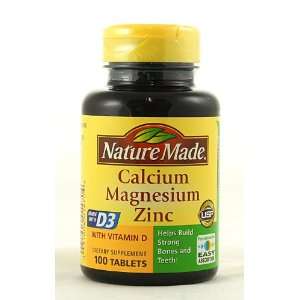  Nature Made Calcium Magnesium Zinc with Vitamin D, Tablets 