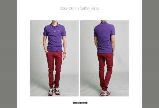 Bros Mens Slim Skinny Cotton Pants Jeans Red 28,30,32  