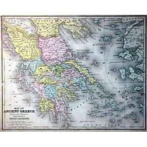    Mitchell 1844 Antique Map of Ancient Greece