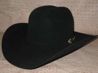 New Stetson Shiner Black 10X Beaver Fur Felt Cowboy Hat  