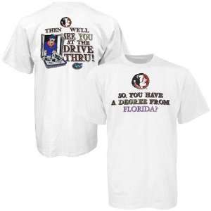  Florida State Seminoles (FSU) White Degree T shirt: Sports 