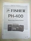 Fisher Service/Repair Manual~PH 400 Boombox~Origin​al