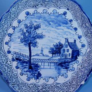 very rare Dutch Makkum Tichelaar dish with landscape  