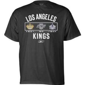  Los Angeles Kings  Black  Logo History T Shirt Sports 