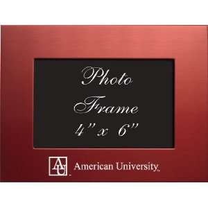 American University   4x6 Brushed Metal Picture Frame   Red:  