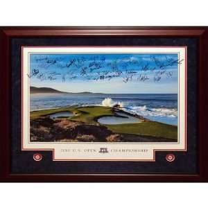2010 U.S. Open (Pebble Beach) Field Autographed Deluxe Framed Poster 