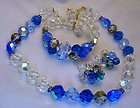 VENDOME Amazing Blue Rhinestone & Crystal Vintage Bracelet  