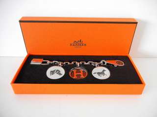 HERMES charm Key chain BERLOQUE 4 Birkin Horse Dog H  