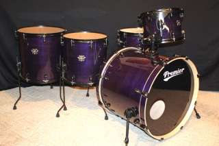 Premier Cabria 5 Piece Lacquer Drum Set Drums Purple Lacquer 1 Up and 