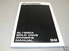 HONDA 1993 Goldwing Owners Manual GL1500 Motorcycle  