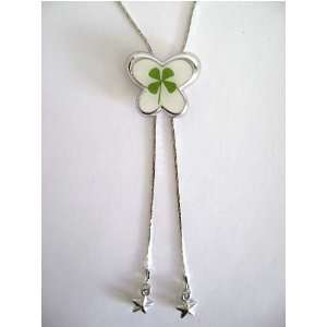  4 Leaf Clover Bolo Slide Necklace Butterfly Pendent Toys 