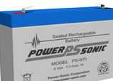 POWER SONIC SEALED RECHARGEABLE BATTERY PS 670 6 VOLTS  