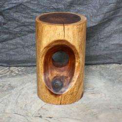 Monkey Pod Wood 20 inch Peephole Walnut Oil Stool (Thailand 
