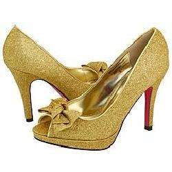 Promiscuous Sugary Gold Sparkle Pumps/Heels  