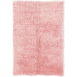 Flokati Pastel Pink Area Rug (8 x 10)  