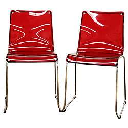 Lino Transparent Red Acrylic Dining Chairs (Set of 2)  Overstock
