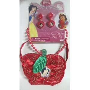 Disney Princess Snow White Glamour Apple Bag Set   Necklace Earrings 
