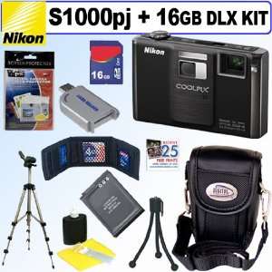 Nikon Coolpix S1000pj 12.1MP Digital Camera + 16GB Deluxe 