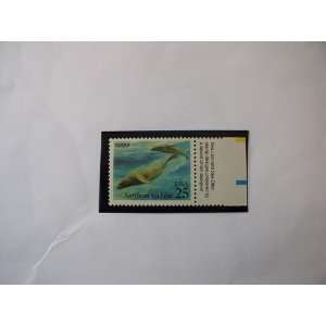 Single 1990 25 Cents US Postage Stamp, Scott 2509, Sea Lion, Joint USA 