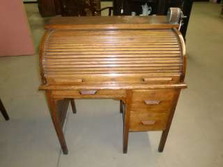 Antique Oak Roll Top Desk  