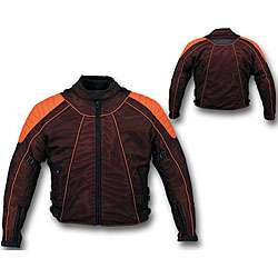 Mens Black/ Orange Motorcycle Jacket  