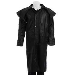 Dealer Leather Mens Black Leather Duster Coat  Overstock