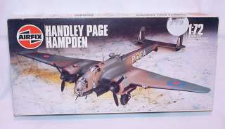 Airfix 172 HANDLEY PAGE HAMPDEN BOMBER Plane Kit MB`86  