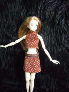 Barbie Momoko Doll Outfit Handmade Set 2 pcs Casual top & Skirt 