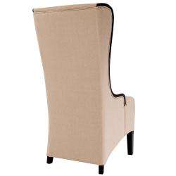 High Back Beige Fabric Chair  Overstock