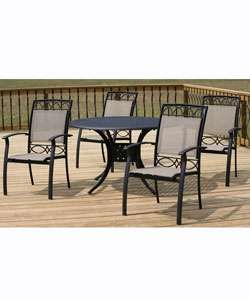 Charleston 5 piece Cast Aluminum Table and Chairs Set  Overstock