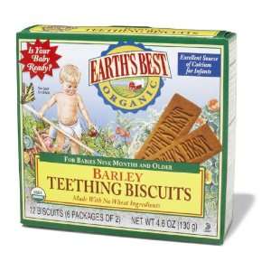  Earths Best Teething Biscuits  Barley   4.6 oz    Health 