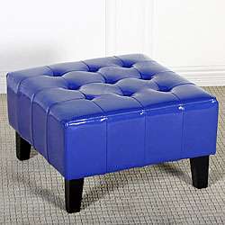 Ethan Childrens Blue Patent Leather Ottoman  Overstock