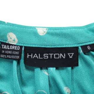Vintage Halston Skirt & Blouse 1980’S Turq/White  