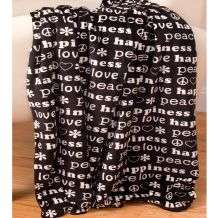 Peace Love Happiness Microluxe Throw  