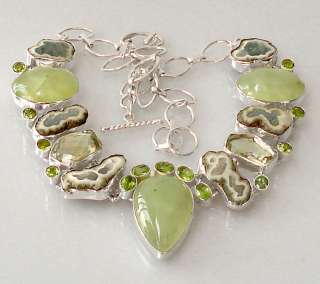   AMETHYST AGATE PERIDOT 925 STERLING SILVER ARTISAN NECKLACE V9831