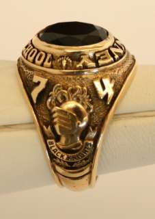   10K SOLID YELLOW GOLD 1974 PENNEY HIGH SCHOOL CLASS RING SIZE 9  