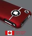   Red Snap on Hard Case Cover With Chrome Ring For iPhone 3 3G 3GS