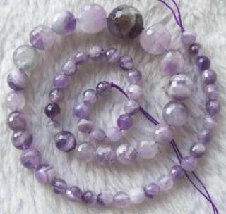 Amethyst Graduated Faceted Round Beads 6 14mm 16inch  