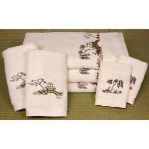  7 Piece Chinoiserie Bath Set in Ivory