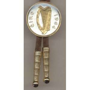   World Coin Bolo Tie   Irish ½ penny Harp (quarter size) Everything