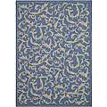 Hand Hooked Blue/ White Area Rug (5 x 76)  Overstock