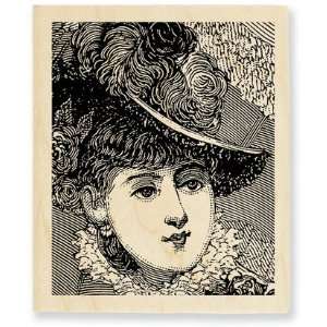  Plume Portrait   Wood Rubber Stamp Arts, Crafts & Sewing