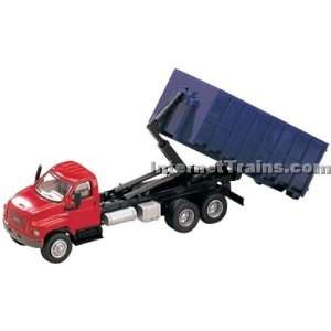   2003 GMC Topkick 3 Axle Roll On/Off Dumpster   Red/Blue Toys & Games