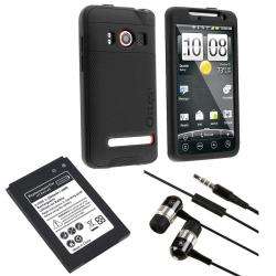   OEM Black Impact Case/ Headset/ Battery for HTC EVO 4G  