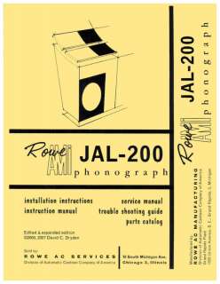 Rowe AMI JAL 200 Jukebox Service Repair Manual  