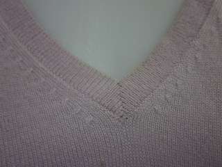  Lavender Cashmere V Neck Sweater Sz L  